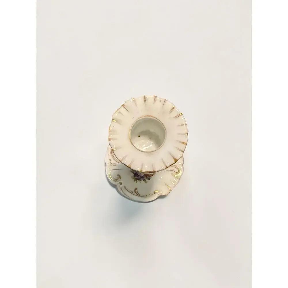 Antique Dresden Hand-Painted Porcelain Chamberstick